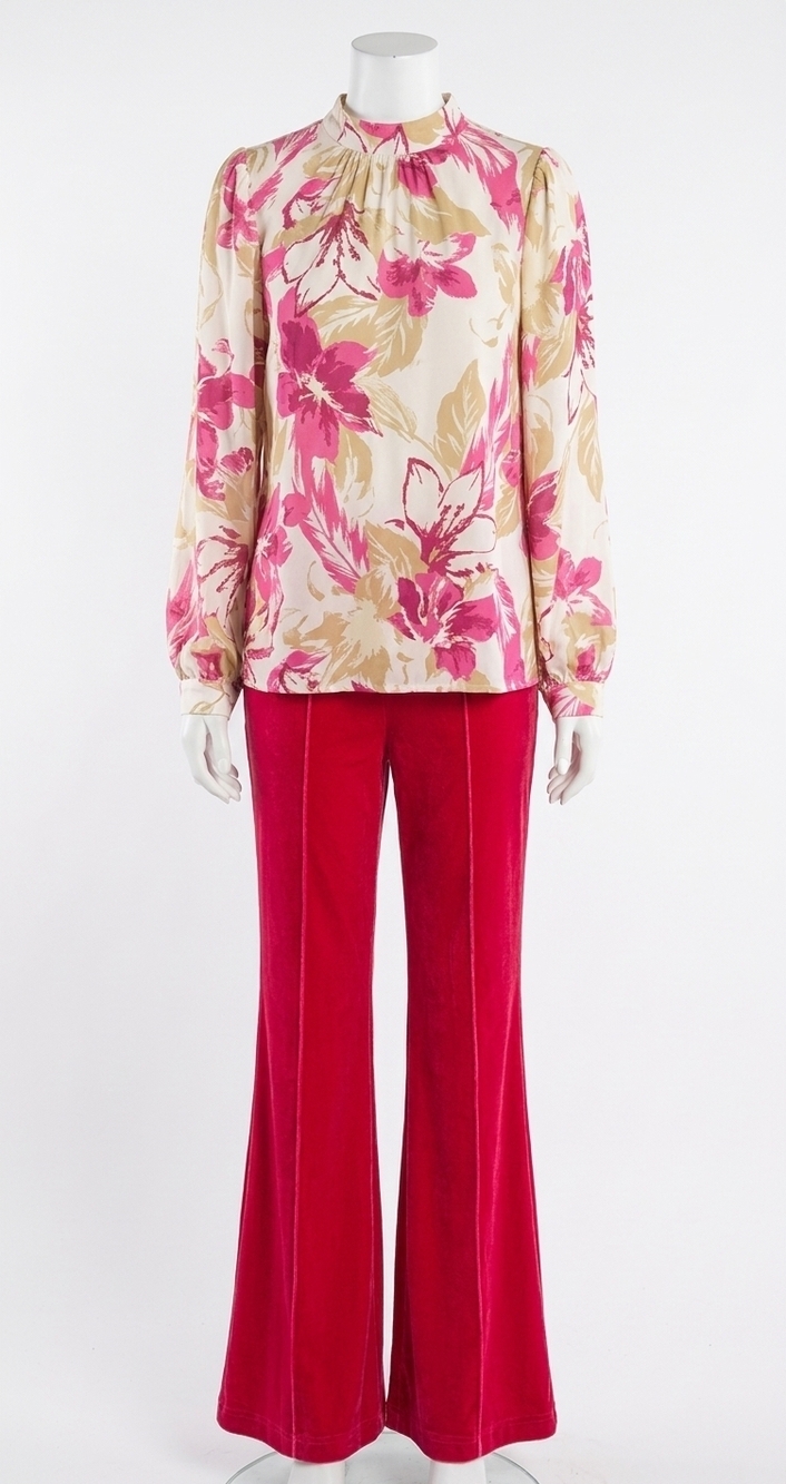 NEW FLYING TOMATO ashley floral blouse in pink